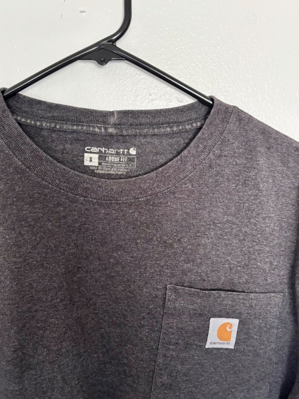 Carhartt Loose Fit Pocket T-Shirt Men’s M Gray Charcoal Workwear Tee - Picture 2 of 5